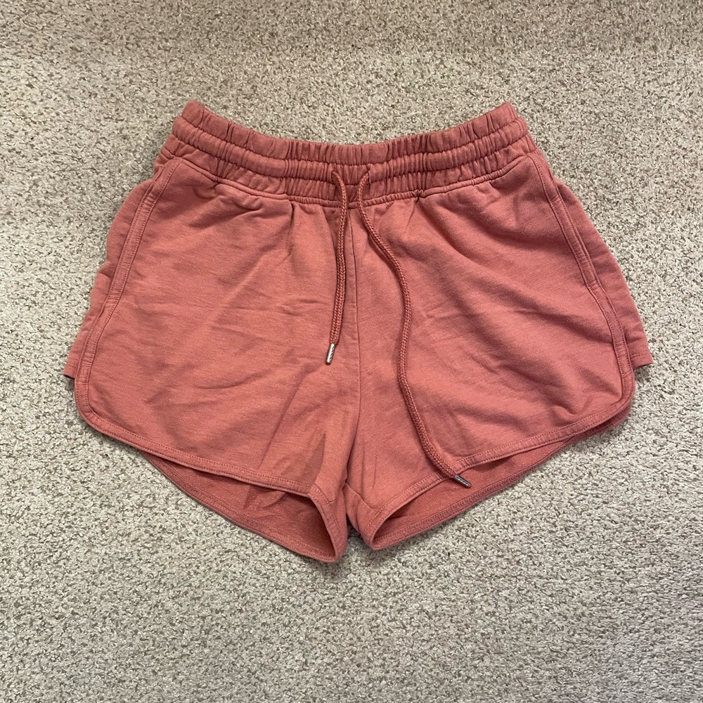 Forever 21 sweat-shorts lounge shorts high rise dusty rose taupe small